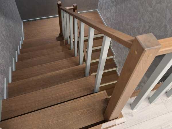 Обшивка бетонной лестницы шпон дуба Обшивка бетонной лестницы шпон дуба